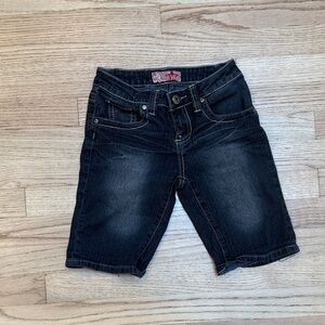Girls Black Denim Shorts